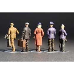 Sporvognspersonale og passagerer, perioden ca. 1930erne-1940erne