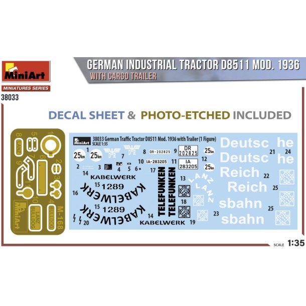 Tysk traktor D8511 Model 1936 med anh�nger