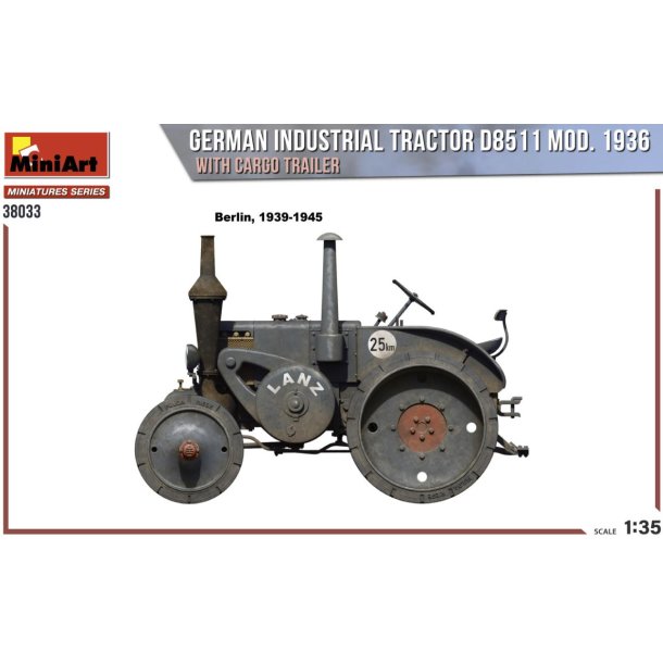Tysk traktor D8511 Model 1936 med anh�nger