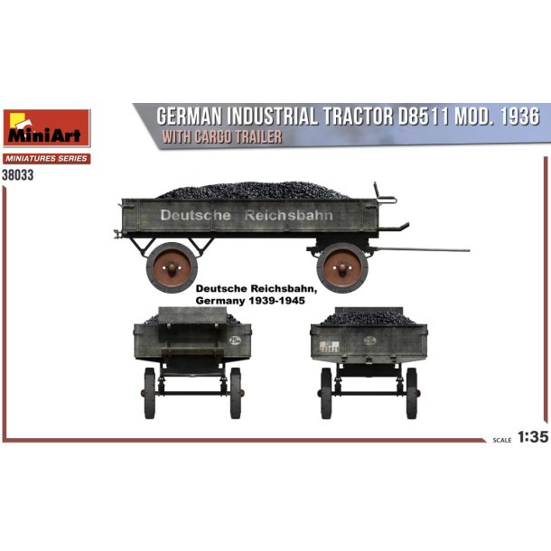 Tysk traktor D8511 Model 1936 med anh�nger