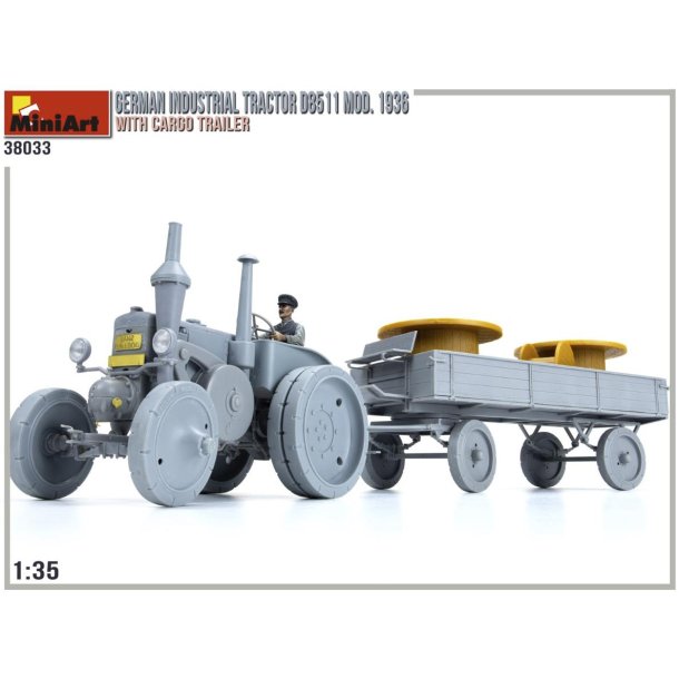 Tysk traktor D8511 Model 1936 med anh�nger
