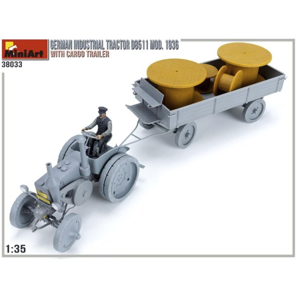 Tysk traktor D8511 Model 1936 med anh�nger