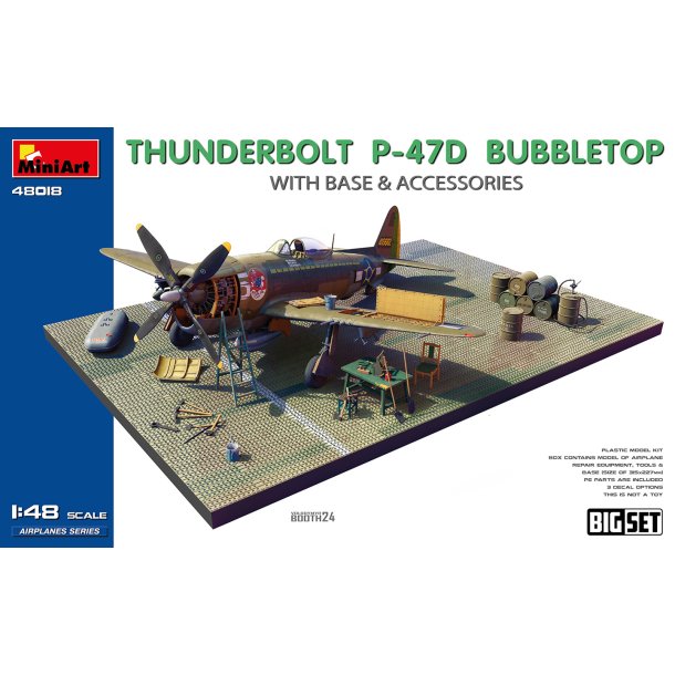 Thunderbolt P-47D Bubbletop with Base &amp; Accessories, BIG SET