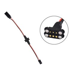 Magnetisk 3-polet stik med ledning og servo-stik, han + hun