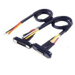 Magnetisk 4-polet stik med ledning og stik, han + hun