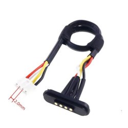 Magnetisk 4-polet stik med ledning og stik, han + hun