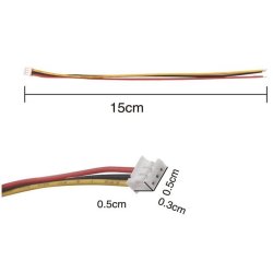 Micro JST-XH 1,25 mm 3-pin han-stik + hun-stik med kabler, 15 cm