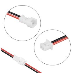 Micro JST-GH 1,25 mm 2-pin han-stik + hun-stik med kabler, 10 cm