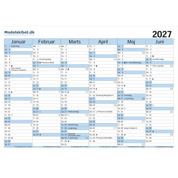 GRATIS! Kalender for 2027