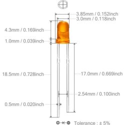 LED 3 mm, orange