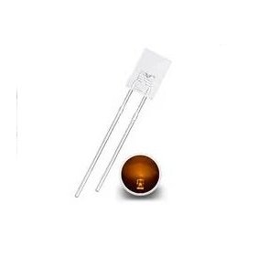 LED 2 x 5 x 7 mm flad, Orange/Klar