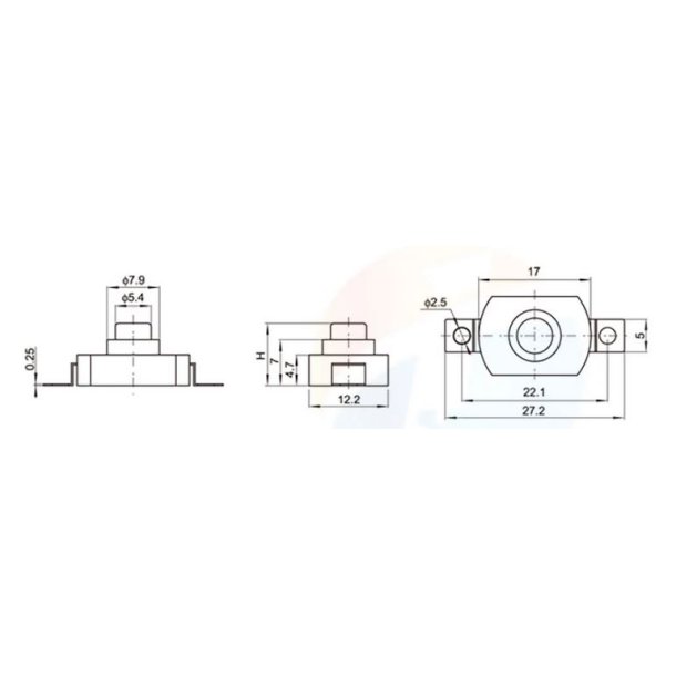 Afbryder, on/off (trykknap)