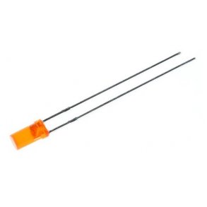 LED Ø3 mm, Orange - fladt hoved. Pose med 5 stk.