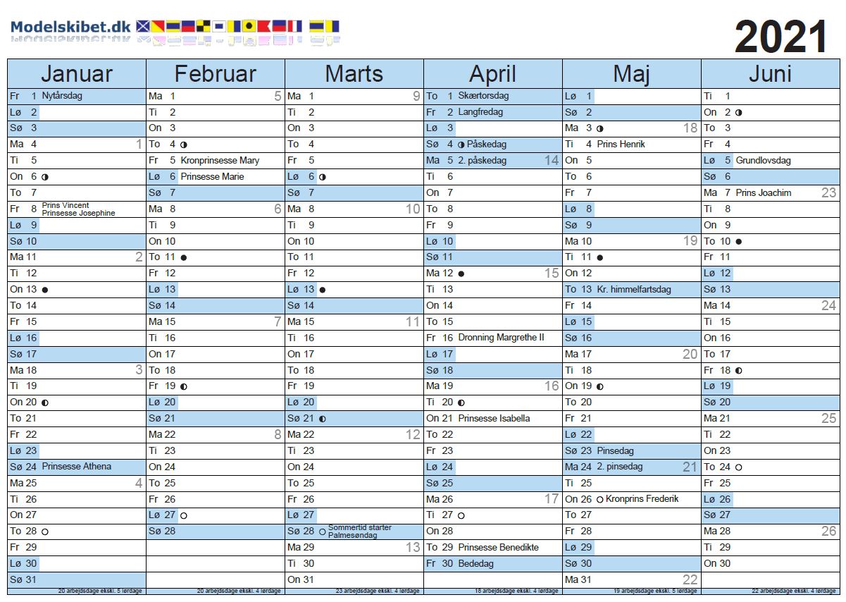 Gratis Kalender For 2021