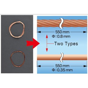 Messing kabel s�t, 2 forskellige. 550 mm