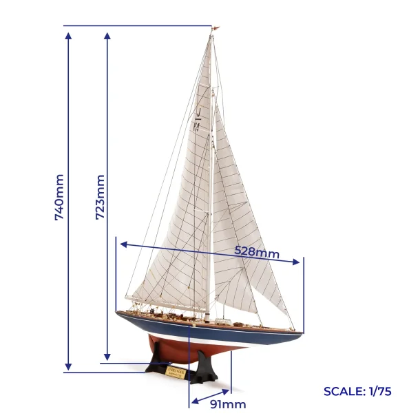 Endeavour Yacht Model - 1934 America�s Cup, skala 1/75