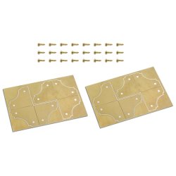 Messinghjrner til montre, 4 stk.