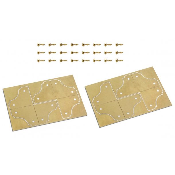 Messinghjrner til montre, 4 stk.