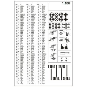 Sorte dybdegangsmrker, plimsollermrker - 1/100