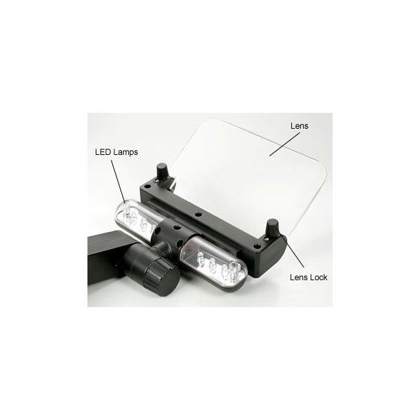 Arbejdsbord med lampe og forstrrelsesglas