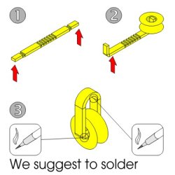 Blok med 1 rulle, 2,5 x 4,3 mm. 10 stk.