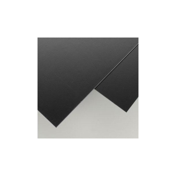 Styrenplade sort, 1,00 x 200 x 530 mm, 3 ark