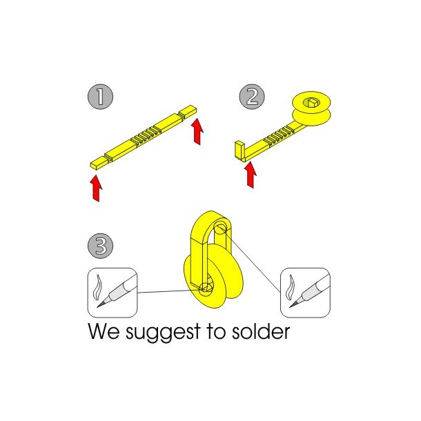 Blok med 2 ruller, 2,5 x 4,3 mm. 10 stk.