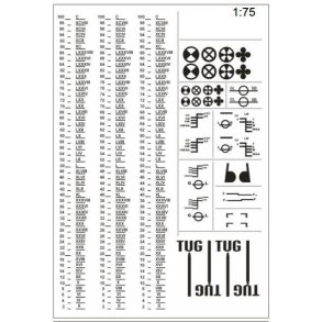 Sorte dybdegangsmrker, plimsollermrker - 1/75