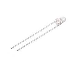 LED 3 mm, Klar/Rdt lys