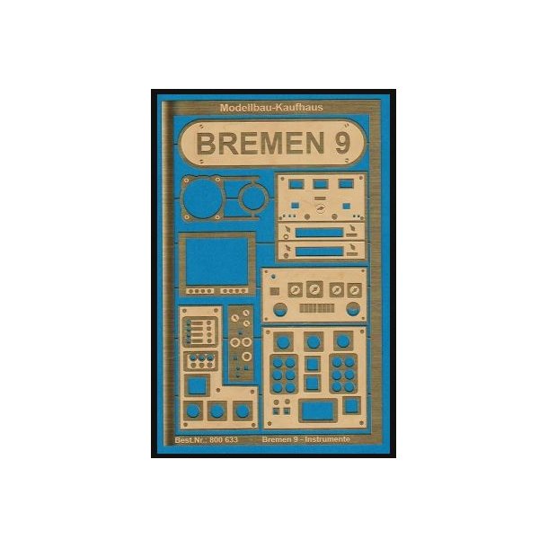 Bremen 9 - Foto&aelig;ts med instrumenter, navneskilt
