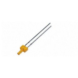 LED 2 mm, Gul - fladt hoved