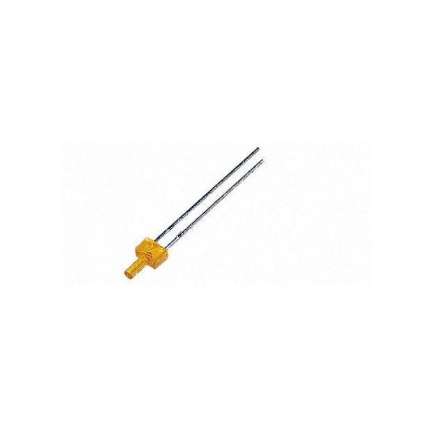 LED 2 mm, Gul - fladt hoved