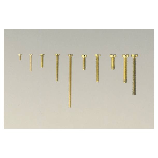 Messingskruer, M3 x 10 mm 20 stk.
