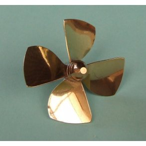 4-bladet skibsskrue, messing, 70 mm venstre M5