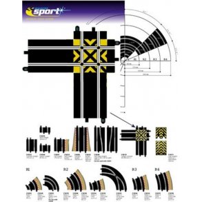 Scalextric Lige krydsskinne 90 grader, 1 stk.