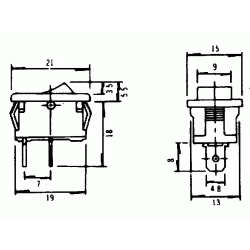 Afbryder ON-OFF med snap-montering
