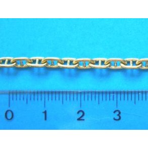 Ankerkæde messing, 8,8 x 5,8 mm x Ø1,5 mm. L=500 mm