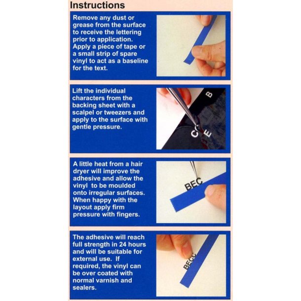 Bogstaver 3 mm Arial hvid