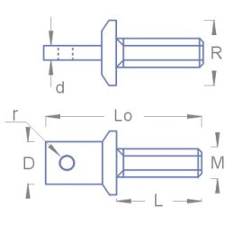 Fladt je med gevind, M2,5 x 11 mm, 10 stk.