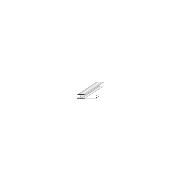 Styrenprofil hvid, flad forbindelse 1,0 mm
