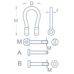 Sjkel, 8,6 x 6 x 1,2 mm. Type A. 1 stk.