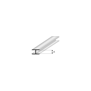 Styrenprofil hvid, flad forbindelse 1,5 mm