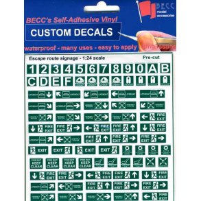 Grnne marine brandskilte og mrker - skala 1/24 - 1/32 - 1/48