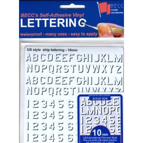 Bogstaver 10 mm US Navy