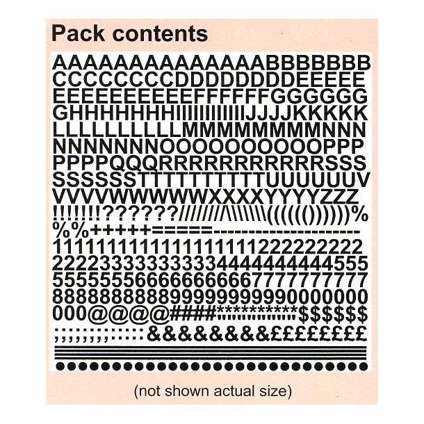 Bogstaver 4 mm Arial rd