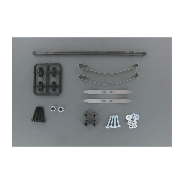 Aksel med bladfjedre til blokvogn