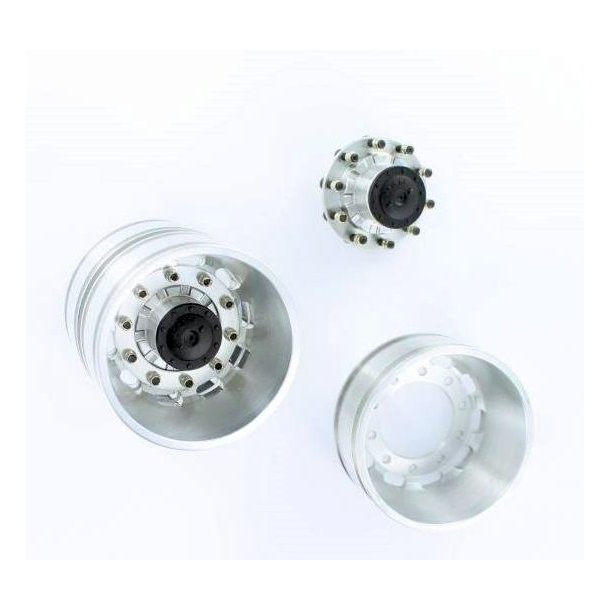 Aluflge, tvillinge-baghjul, 2 stk.