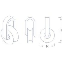 Rulle med 1 leje, 6,3 x 2,5 mm