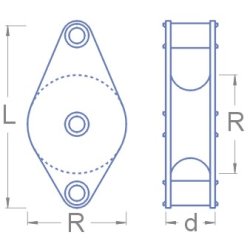 Rulle med 1 leje, 7,5 x 3,0 mm