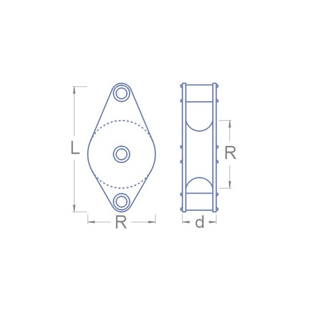 Rulle med 1 leje, 9,5 x 5,0 mm